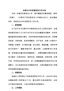 支部2025年发展党员工作计划（共3篇）