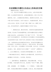 在巡视整改专题民主生活会上的表态发言稿