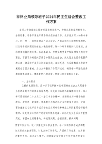 市林业局领导班子2024年民主生活会整改工作方案
