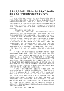 市民政局党组书记、局长在市民政系统关于集中整治群众身边不正之风和腐败问题工作情况的汇报