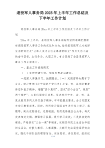 退役军人事务局2025年上半年工作总结及下半年工作计划