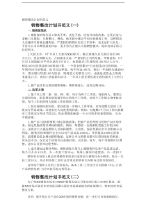 销售整改计划书