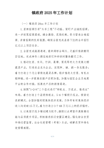 镇政府2025年工作计划