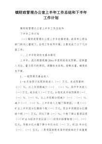 镇财政管理办公室上半年工作总结和下半年工作计划