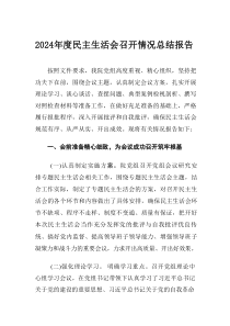 2024年度民主生活会召开情况总结报告1