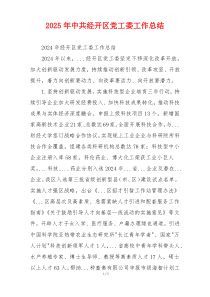 2025年中共经开区党工委工作总结
