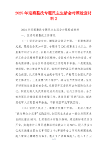 2025年巡察整改专题民主生活会对照检查材料2