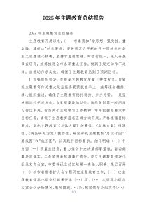 2025年主题教育总结报告