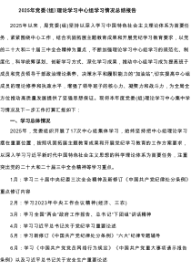 2025年党委（组）理论学习中心组学习情况总结报告最新3篇
