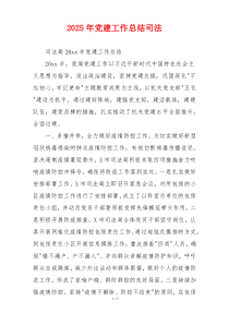 2025年党建工作总结司法