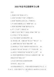 2025年总书记思想学习心得
