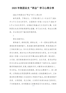 2025年院团总支“两会”学习心得分享