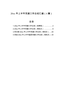 20XX年上半年党建工作总结汇编4篇