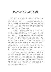20XX年上半年党支部工作总结