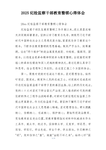 2025纪检监察干部教育整顿心得体会