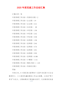 2025年度党建工作总结汇集