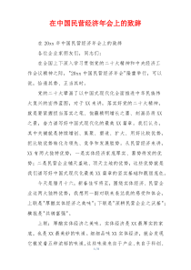 在中国民营经济年会上的致辞