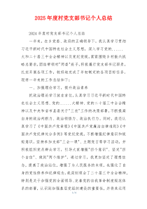 2025年度村党支部书记个人总结