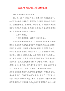 2025年河长制工作总结汇报