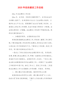 2025年法治建设工作总结