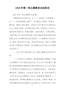 2025年第一批主题教育总结报告