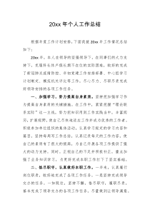 20XX年个人工作总结3