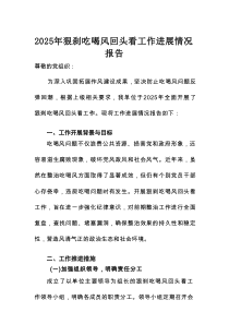 2025年狠刹吃喝风回头看工作进展情况报告