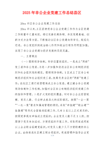2025年非公企业党建工作总结县区