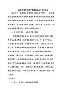 2025年领导干部考察提拔近三年工作总结（精选三篇）