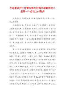 在县委农村工作暨实施乡村振兴战略领导小组第一个会议上的致辞