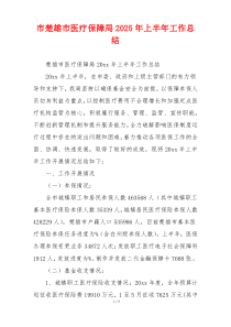 xx市医疗保障局2025年上半年工作总结