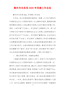 xx市水务局2025年党建工作总结
