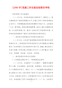 [2300字]党建工作自查总结报告学校
