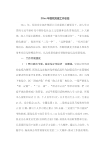 20XX年医院党建工作总结