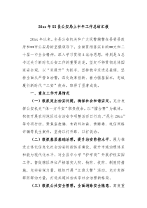 20XX年县公安局上半年工作总结汇报