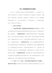 20XX年发展党员工作总结