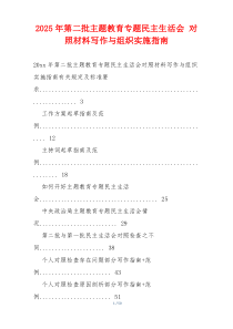 2025年第二批主题教育专题民主生活会 对照材料写作与组织实施指南