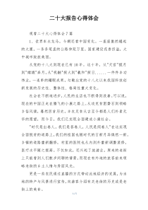 二十大报告心得体会