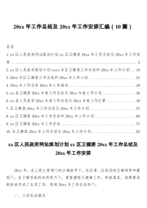 20XX年工作总结及20XX年工作安排汇编10篇