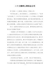 二十大精神心得体会公司
