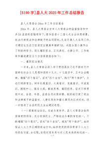 [5100字]县人大2025年工作总结报告