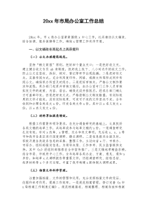 20XX年市局办公室工作总结