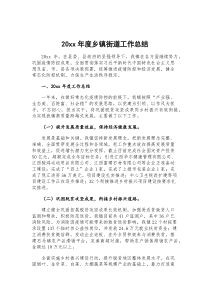 20XX年度乡镇街道工作总结