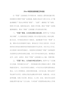 20XX年度党支部创建工作总结