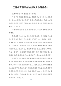 优秀中青班干部培训学员心得体会3