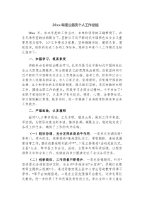 20XX年度公务员个人工作总结