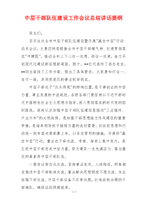中层干部队伍建设工作会议总结讲话提纲