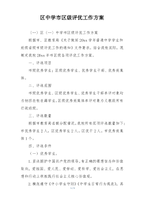 区中学市区级评优工作方案
