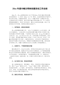 20XX年度巾帼文明岗创建活动工作总结