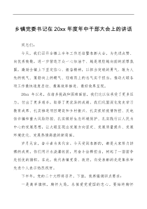 20XX年度年中干部大会上的讲话范文上半年工作总结表彰大会会议